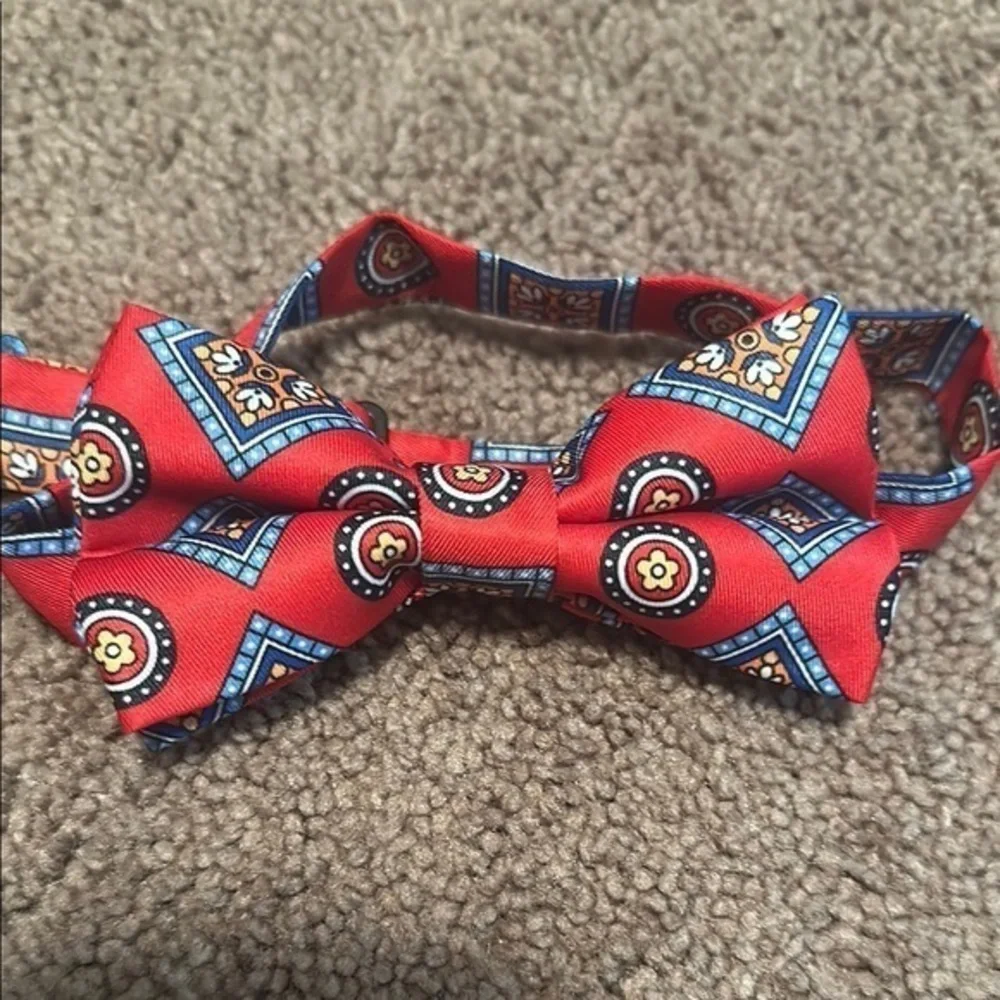 Red Patterned Kids Bow Tie BBB2